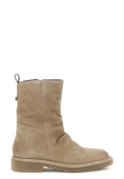 botines de ante con pliegues beige 39