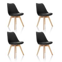 silla de confidente scandi plastico negro juego de 4 hjh office