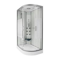 cabina de ducha con cascada y masaje dorsal white pearl - 120 x 80 cm derecha