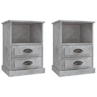 mesitas de noche 2 unidades gris hormigon 43x36x60 cm vidaxl