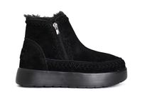 botin de mujer con doble cremallera en ante black