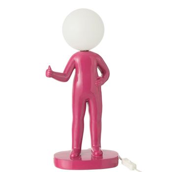 Lámpara de mesa de resina fucsia 19.5x14x44.5 cm