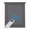estores enrollables estor motorizado translucido automatico con bateria motor y mando gris plata 120 x 250 cm