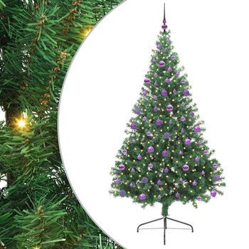 Árbol De Navidad Artificial Preiluminado Verde 210 Cm Pvc Vidaxl