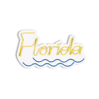 Iluminación Led Decorativa De Plástico Florida Amarillo Azul 43x25x2 Cm