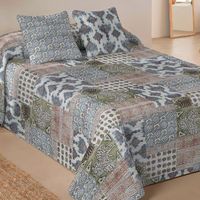 colcha bouti 3 piezas 100 microfibra cama 150 cm naturals indian