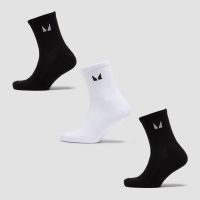 mp unisex crew socks 3 pack - blackwhite - uk 9-11