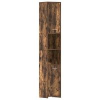 armario bano  mueble bano madera contrachapada roble ahumado 30x30x1835cm