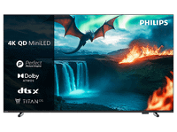 tv mini led 55 - philips 55mled82012 uhd 4k a 60hz p5 perfect picture engine smart tv dvb-t2 dolby atmos y dtsx hdr10 titan os negro