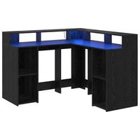 escritorio  mesa de trabajo roble negro 130 x 130 x 91 cm madera de ingenieria