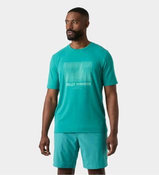 Helly Hansen para hombre. 34419 Camiseta Hp Race Graphic verde (XL), Casual, Manga corta, Poliéster Reciclado, Sostenible