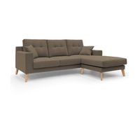 danish sofa rinconero moderno reversible de tela suave e impermeable 237 cm marron