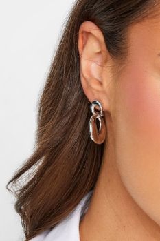 Pendientes De Doble Aro Plateado
