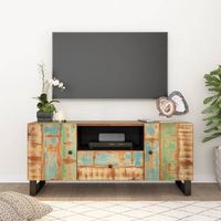 mueble tv  mueble de salon  armario tv madera reciclada y madera contrachapada 105x335x46cm cfw779431