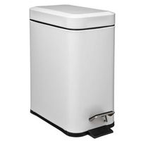 papelera rectangular cierre suave acero inoxidable 5l blanco