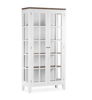 vitrina de madera de mindi blanco alt 190 cm