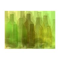 papel pintado 3d - botellas verdes 200x154 cm