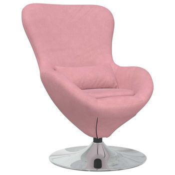 Sillón Huevo Rosa Terciopelo Vidaxl