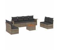 vidaxl set de muebles de jardin 9 pzas y cojines ratan sintetico gris