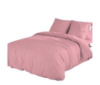 icehome - funda nordica lisa 2 piezas cama 135 - microfibra poliester - fabricado en espana - rosa viejo