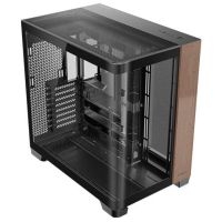 caja pc antec c8 curve wood full tower atx itx vidrio templado acero madera negro