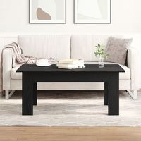mesa de cafe negra de roble de 100x60x42 cm v8711 unico  negro