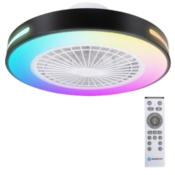 Aigostar Ventilador de Techo con Luz Silencioso, Ventilador con Luz Lámpara RGB LED con Temporizador y Luz Nocturna, Función de Memoria, 6 velocidades de ventilador, Ajuste de Brillo y Color