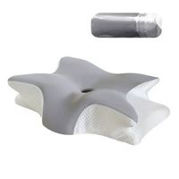 almohada de espuma viscoelastica mariposa 60x40x13cm - soporte cervical ergonomico para un sueno profundo lightgrey