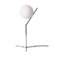 lampara de mesa d18 cm e27 de cristal opaco cromado
