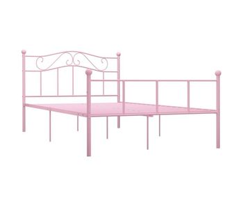 Estructura de cama de metal rosa 160x200 cm