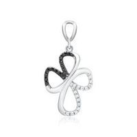 14 quilates colgante de oro blanco con 3 diamantes 01 ct