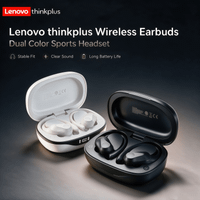 lenovo lp75 auriculares inalambricos deportivos con microfonos control de botones pantalla de alimentacion led sonido estereo de alta fidelidad auriculares bluetooth 53 tws