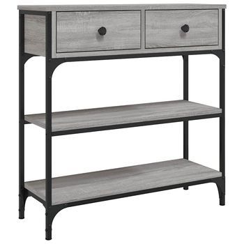 Mesa Consola Madera De Ingeniería Gris Sonoma 72,5x25x75 Cm Vidaxl