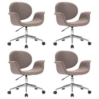 Sillas De Comedor Giratorias 4 Unidades Tela Color Gris Taupe Vidaxl