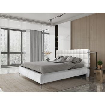 Cama Millio – Marfil – 160x200 Cm – Tela Chenilla Rizada – Somier Incluido – Confort De Hotel 5 Estrellas