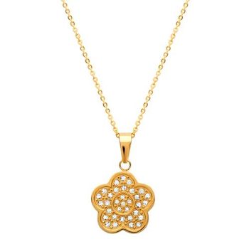 Colgante de acero inoxidable motivo flor incl. cadena