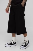 pantalon deportivo tall largo estilo carpintero sobretenido con etiqueta de tela negro