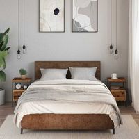 mesitas de noche 2 uds - mueble para dormitorio - madera y hierro - madera envejecida 34x36x50cm