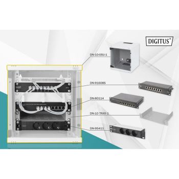 Bastidor de pared Digitus Juego de red 254 mm (10