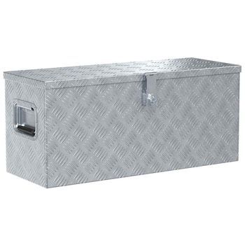 Caja De Aluminio 80x30x35 Cm Plateada Vidaxl