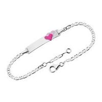 pulsera de plata 925 grabable con corazones