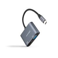 conversor nano cable usb-cm a hdmih - vgah 4k 015cm gris
