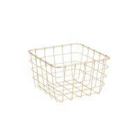cesta de metal dorado cuadriculado 15x15cm