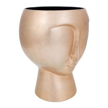Figura Cara Cerámica Dorada 28,5x28,5x38