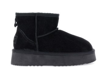 botines de ante con suela elevada black