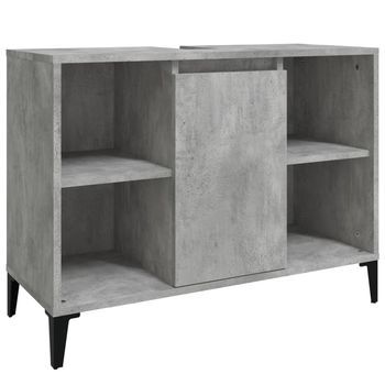 Armario De Almacenamiento | Armario De Lavabo Madera Contrachapada Gris Hormigón 80x33x60cm