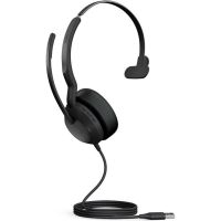 auriculares jabra evolve2 50 con cable usb con cancelacion de ruido microfono y control de volumen para oficina o call center negros