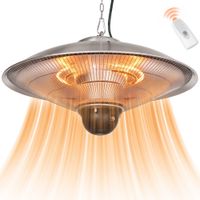 outsunny calefactor exterior de techo 10102210w estufa de infrarrojos con mando a distancia o585x33 cm plata   aosom espana