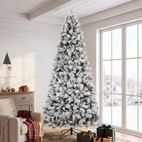 arbol de navidad artificial de pvc metal homcom o122x270 cm-blanco