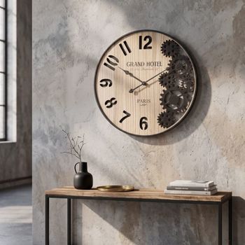 Reloj de pared de metal marrón ø 60x4,5 cm